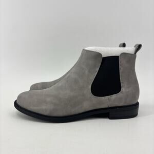 Anjoufemme Womens Size 6.5 Gray Chelsea Boots Ankle Boot Casual